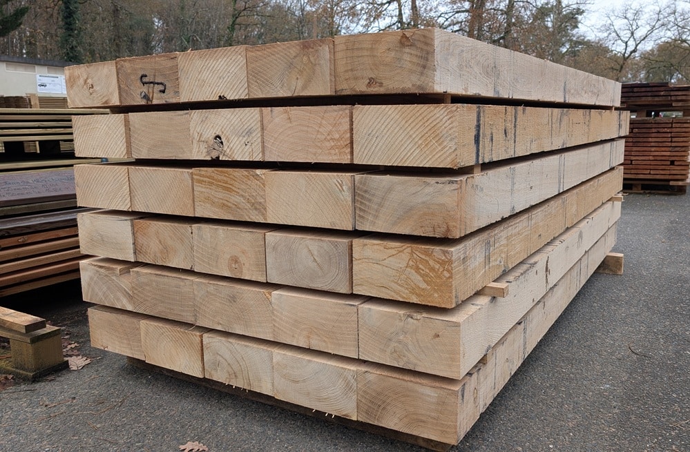 Traverse paysagère en chêne 100x200 mm – Image 2