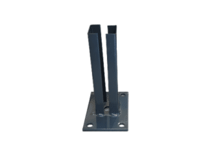 Platine grise pour poteau de portillon carré