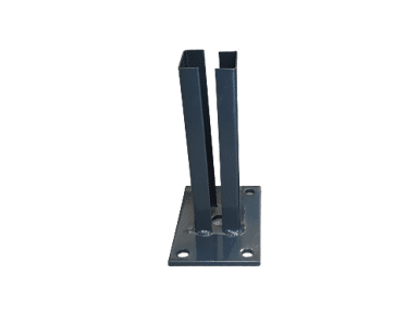 Platine grise pour poteau de portillon carré