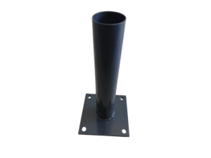 Platine grise pour poteau de portillon rond